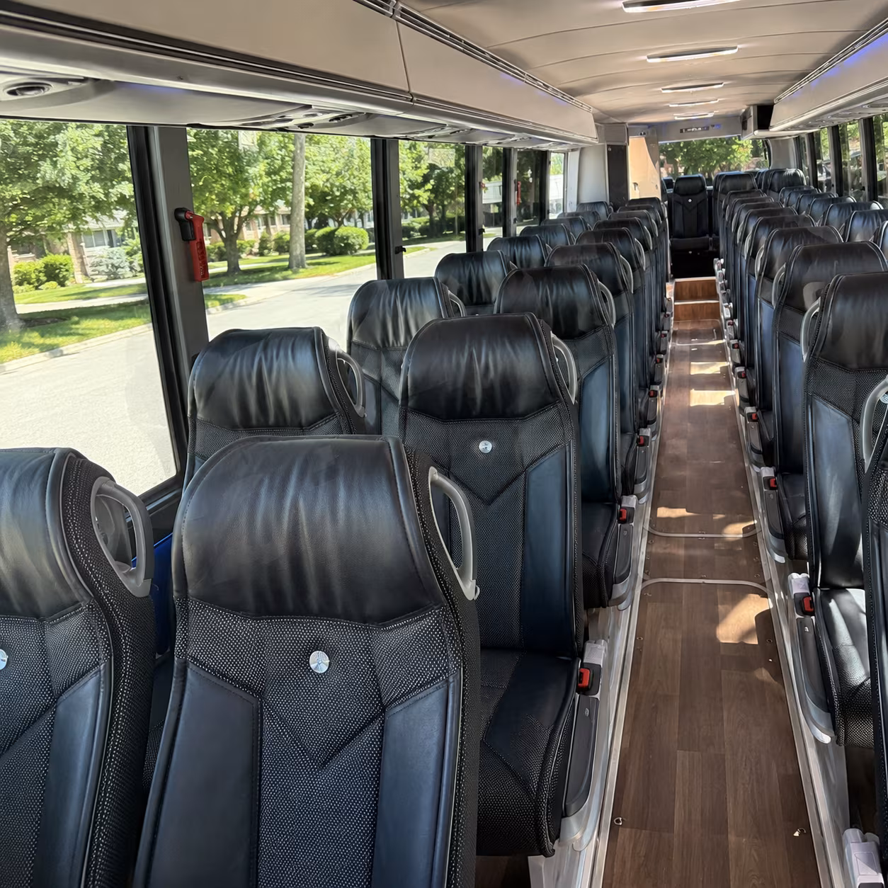 deerfield beach 40 passenger charter bus inside